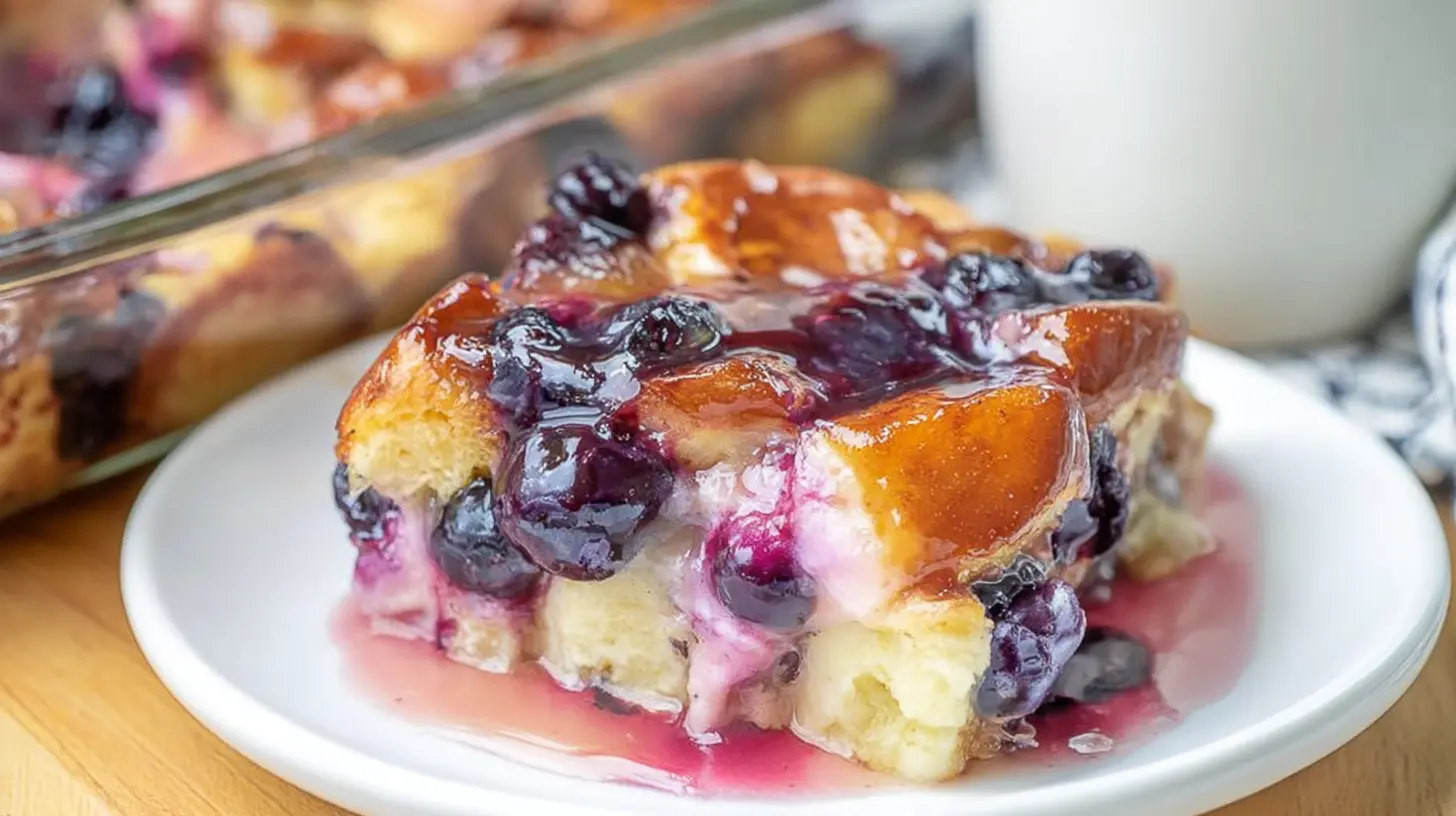 Delicious Overnight Blueberry French Toast Casserole